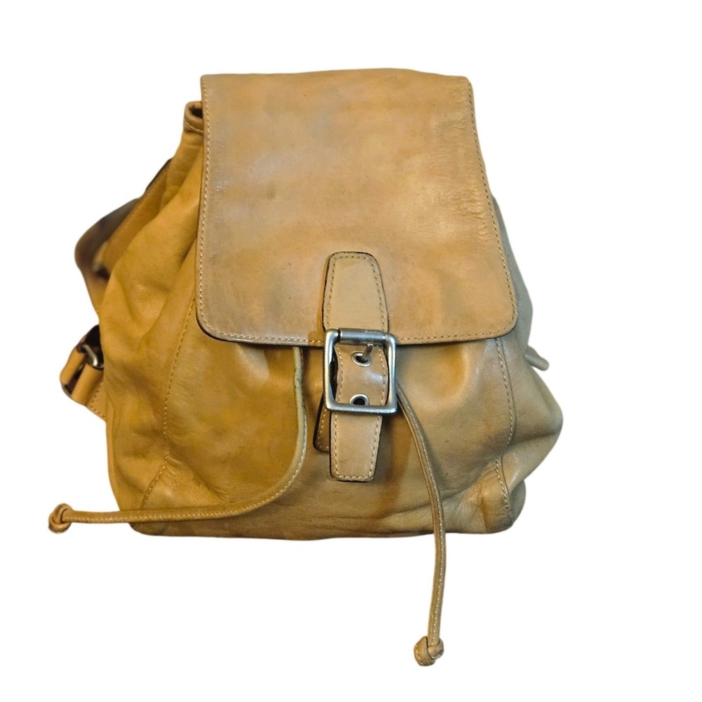 Coach Vintage Tan Glove‎ Tanned Leather Backpack 9569 Drawstring Buckle Bag